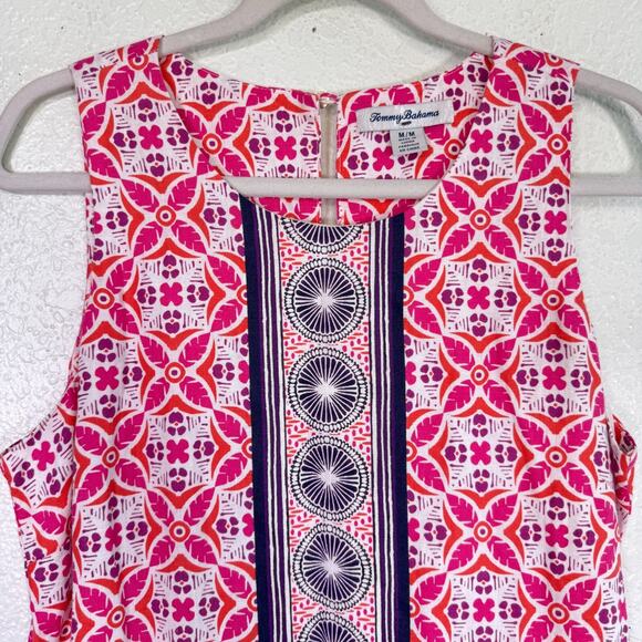 Tommy Bahama Dress Womens Medium Linen Shift Resort Cruise Preppy Tropical Boho - Picture 4 of 11